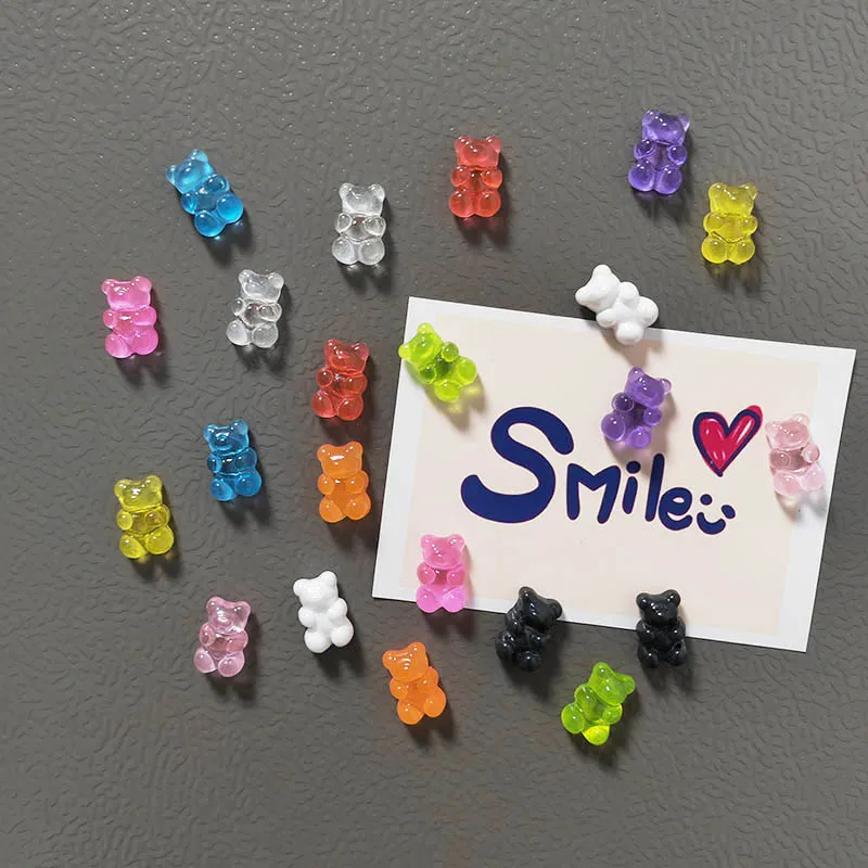 10Pcs Bear Magnetic Fridge Stickers, Random Color Refrigerator Magnets for Photos and Notes, Memo Board Decor, Office Ornament