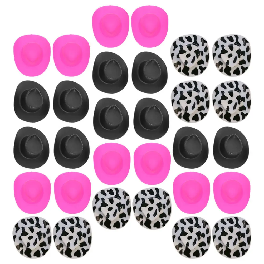 30 Peças de Chapéus de Cowboy Miniatura, Pequenos Chapéus para Decoração de Bolos, Projetos de Decoração DIY, Adornos de Chapéus Fofos e Delicados para Artesanato e Festas