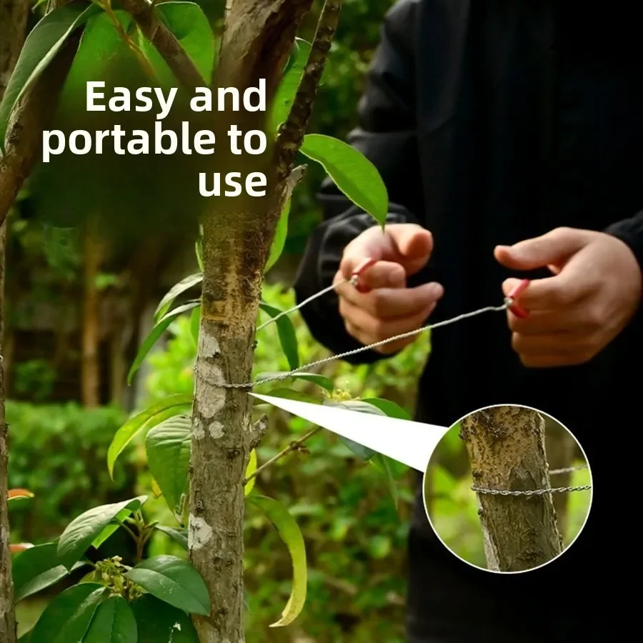 1/2pc Hand Chain Wire Rope Saw Emergency Survival Tool With Rings Outdoor Camping Hiking Portable Wood Cutting Hand Saw