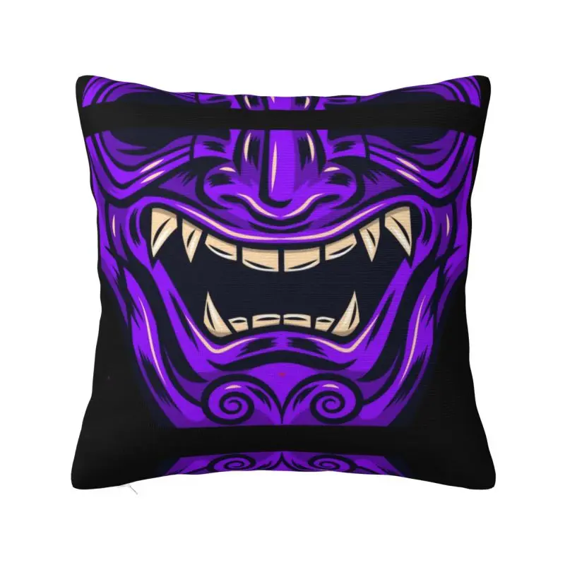 Royal Purple Samurai Warrior Oni Pillow Case 40x40cm Decorative Japanese Demon Devil Ninja Nordic Cushion Cover Soft Pillowcase