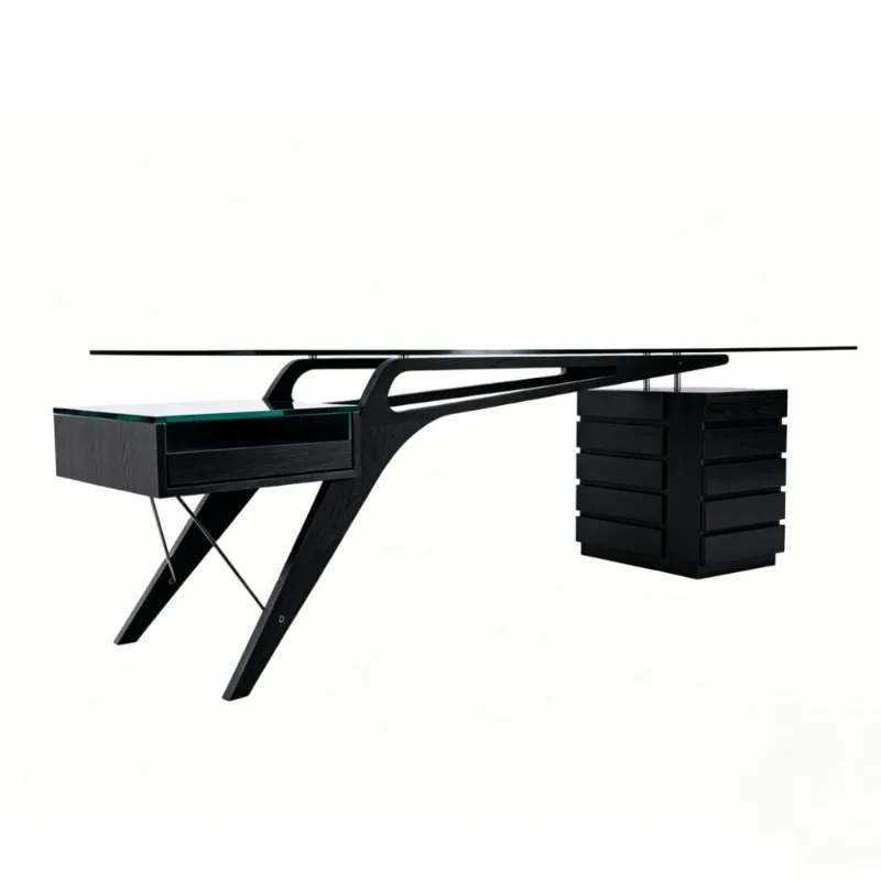 Nordic simple and fashionable solid wood shape desk, personalized designer office desk, high-end creative desk, industrial style