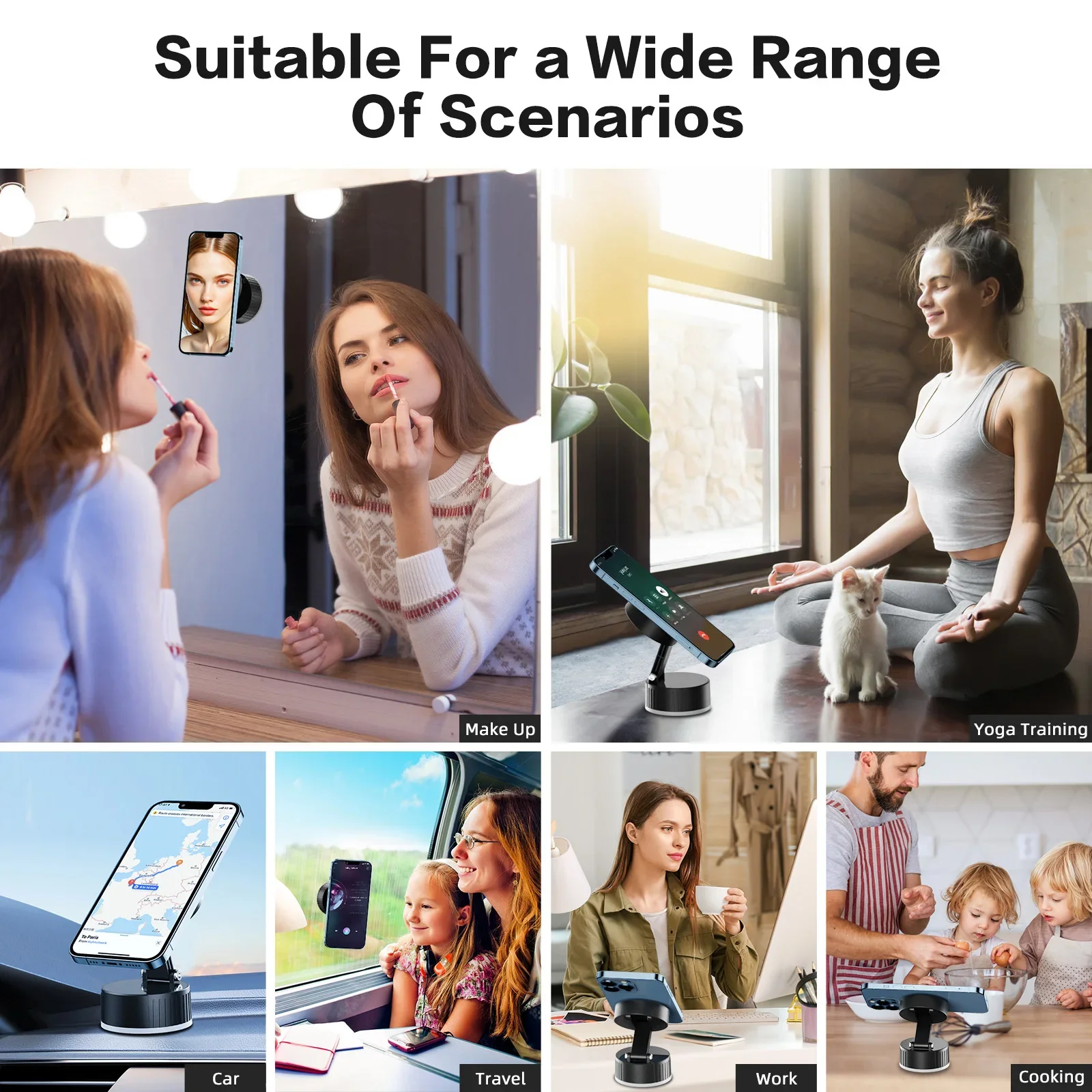 Pengisi Daya Dudukan Ponsel Mobil Magnetik 15W Dudukan Ponsel Magnetik Pengisi Daya Nirkabel Cepat dengan Panel Pengisi Daya Dapat Diputar untuk iPhone 16