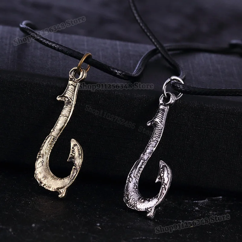 Moana 2 Movie Women Mens Necklace Māori Original Retro Pendants Fish Hook Shape Disney Fashion Jewelry Accessories Kids Gifts