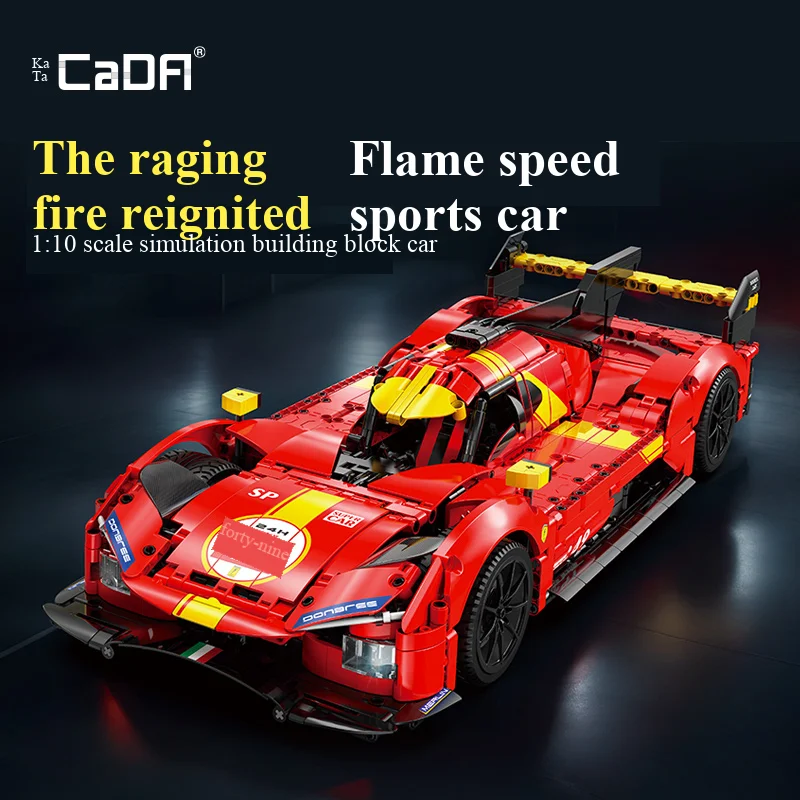 

Kada 1518Pcs 1:10 Oc City Remote Control Flame Racing Car Model Building Blocks Rc V6 Sports Car Building Blocks Car Boys' Toy Holiday Gift