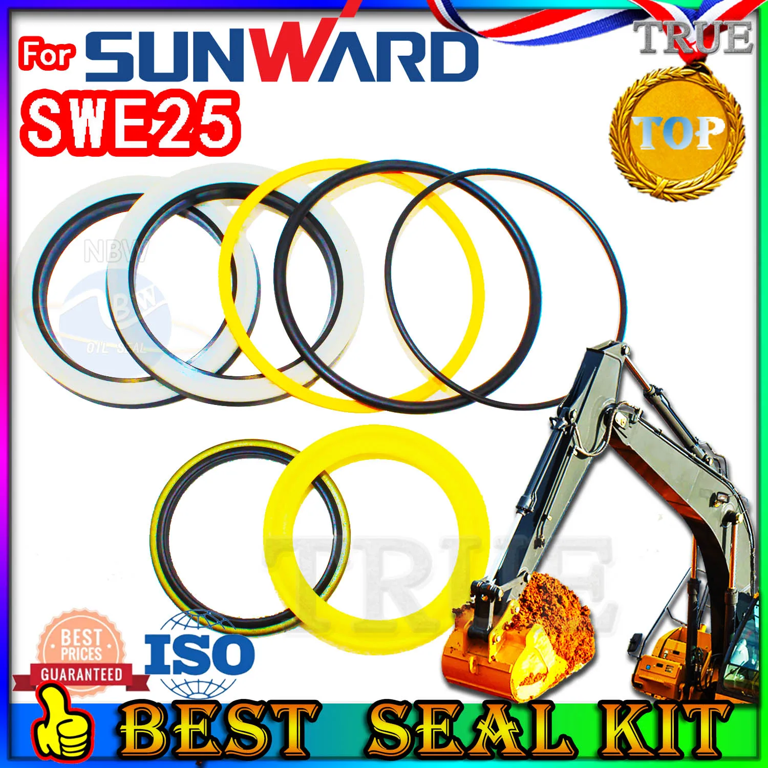 

For Sunward SWE25 Oil Seal Repair Kit Boom Arm Bucket Excavator Hydraulic Cylinder Fix Best Reliable Mend proof Center Swivel