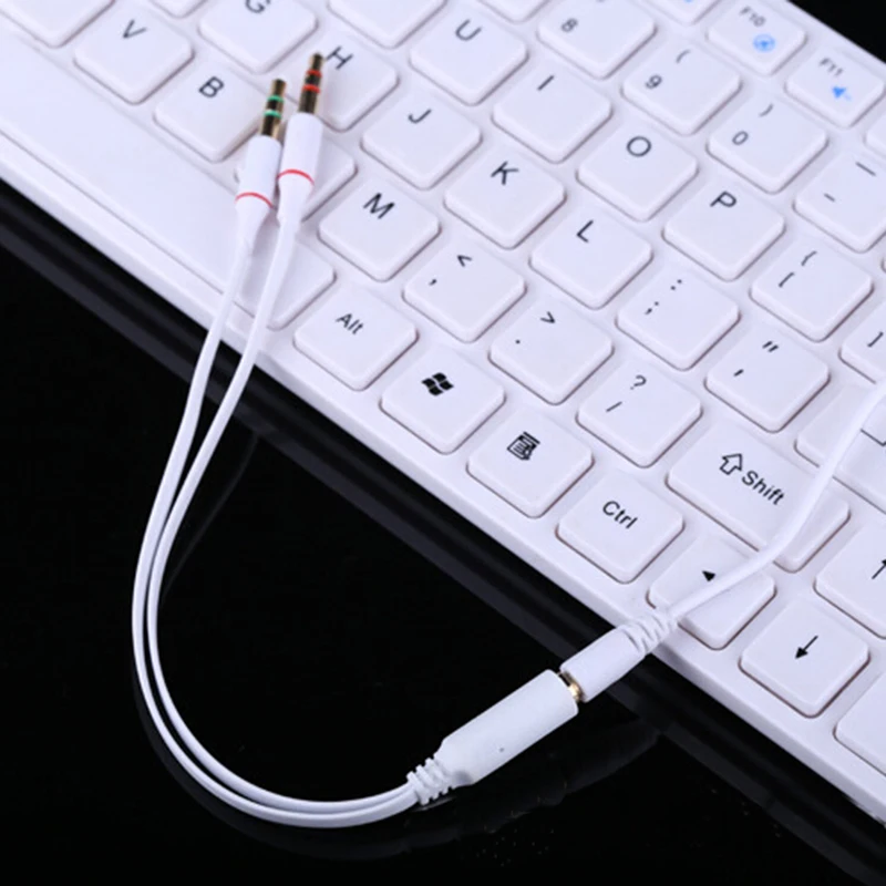 Позолоченный аудиокабель для наушников и микрофонов, Y-образный разветвитель, адаптер 1 мама-2 папа для подключения к ноутбуку и ПК