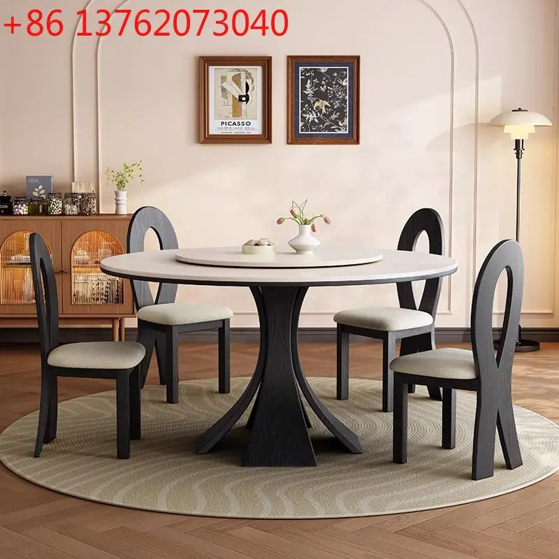 

Eating Black Dining Tables White Round Design Wooden Modern Dining Tables Luxury Space Saving Mesas De Jantar Home Furniture