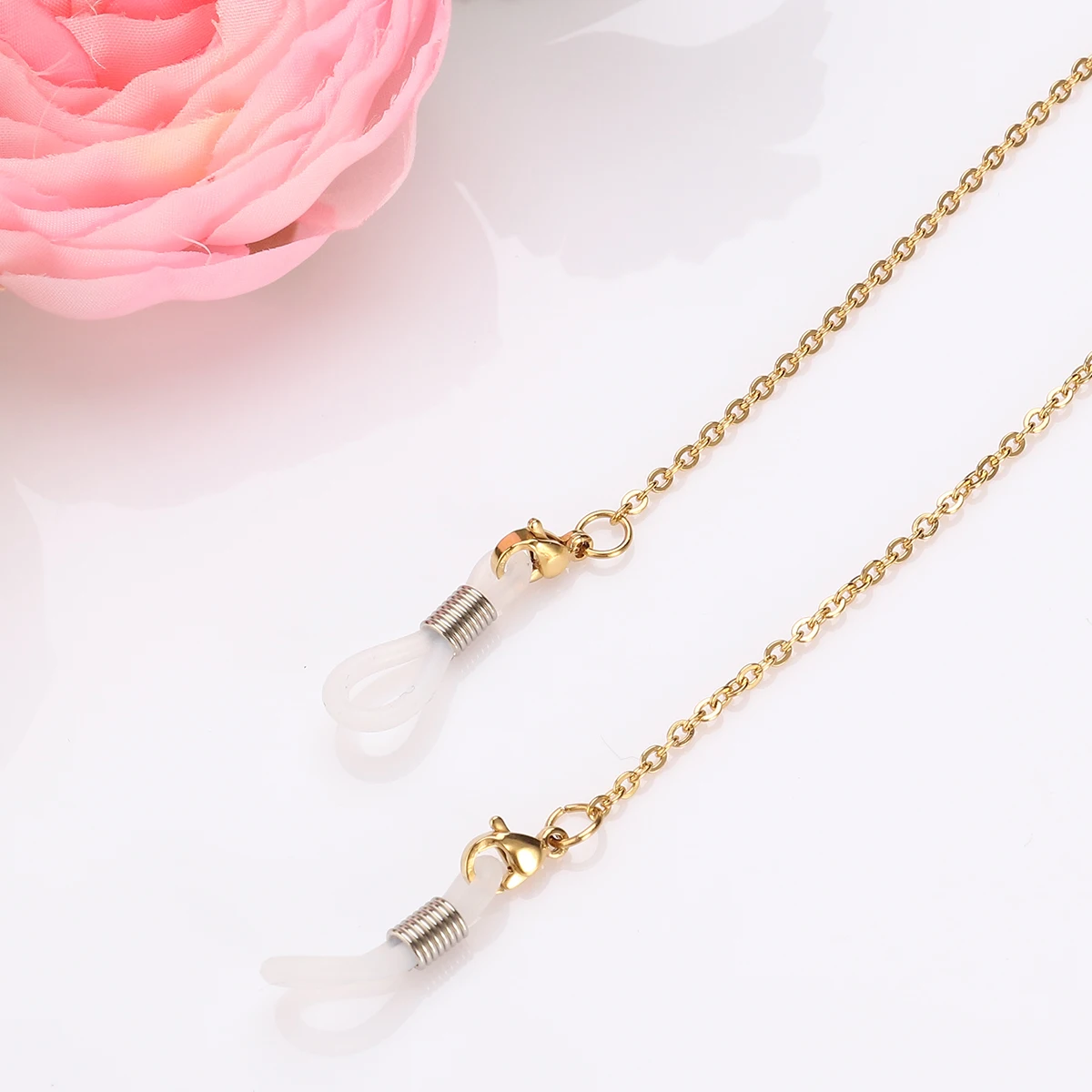 

Glasses Chain 79cm Eyeglasses Lanyard Stainless Steel Adjustable Ends Golden Color Women Sunglasses Accessories