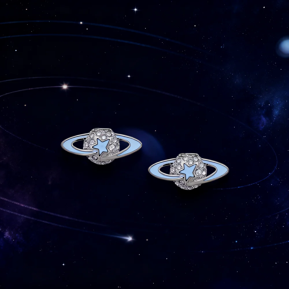 

S925 Стерлингового Серебра Новая DARLENE Новая Версия Метеоритные Пентаграммы Серьги Женские Ювелирные Изделия