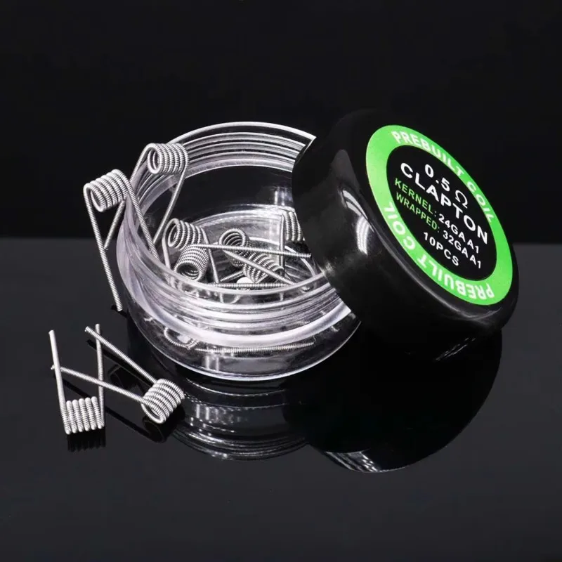 10 pçs/caixa torcido fundido colmeia clapton bobinas pré-construídas envoltório alienígena mix torcido quad tigre aquecimento 0.5ohm bobina para tanque rta rda rdta