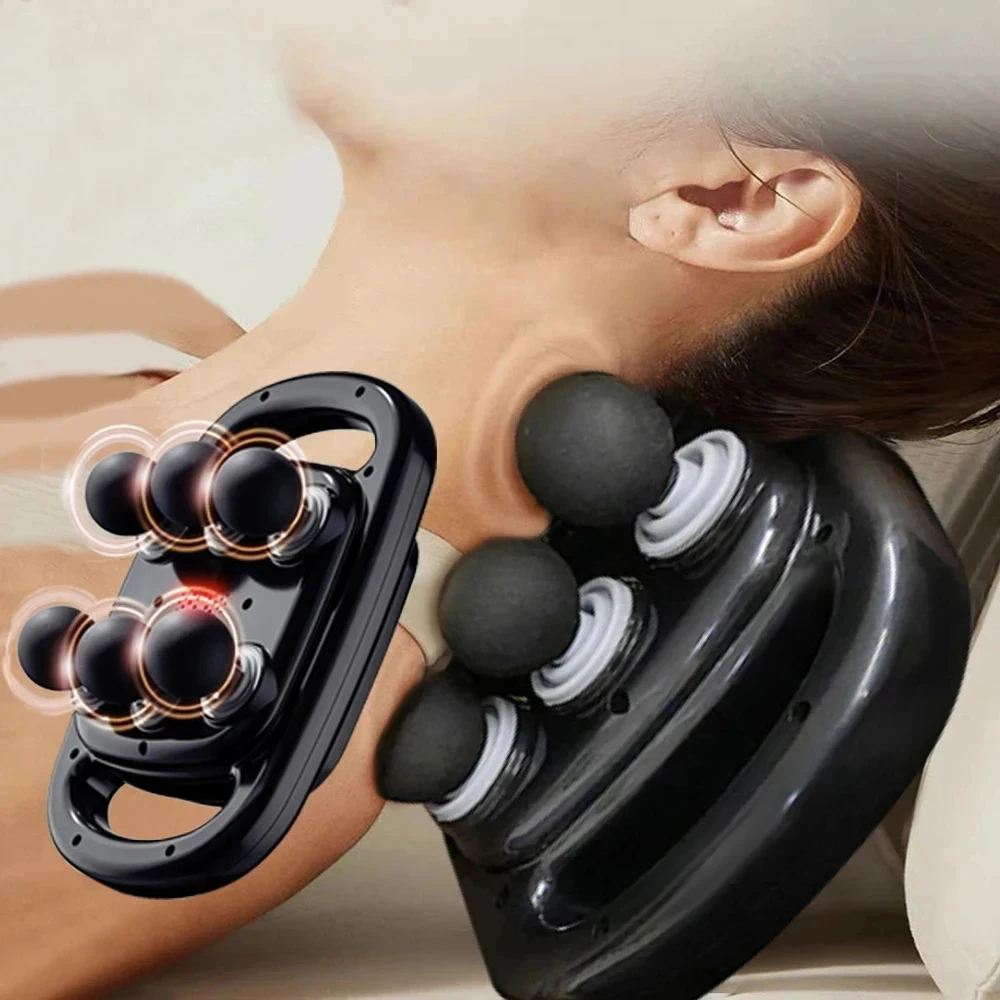 6-Kopf-Massagepistole zur Muskelentlastung, Tiefengewebe-Percussion für den gesamten Körper der Halswirbelsäule am Hals
