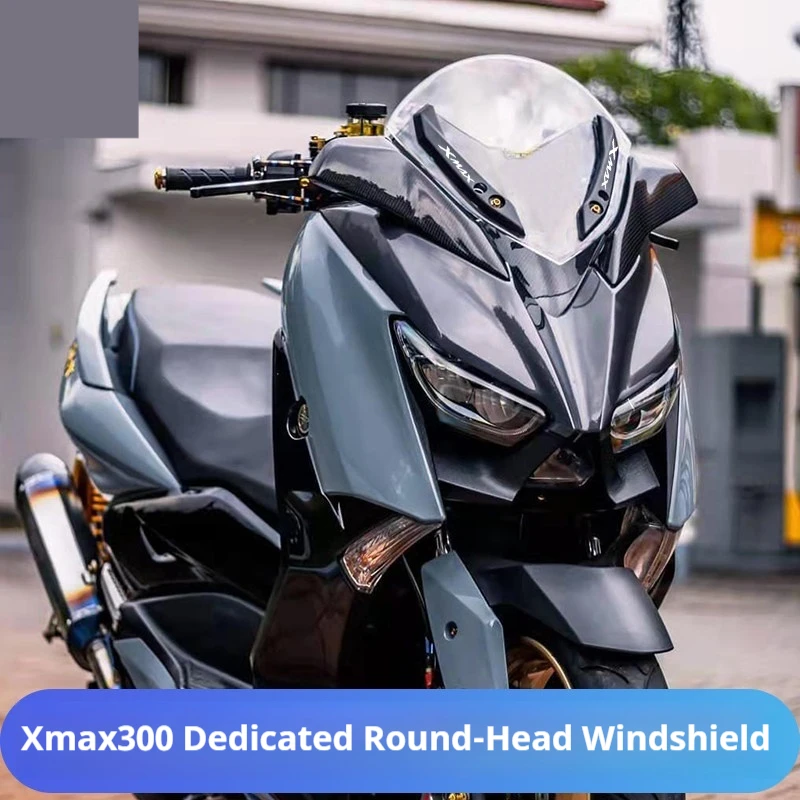 For Yamaha XMAX300 Maxi‑Scooter Round Front Windscreen Visor, Chest‑Protection Wind Deflector Panel Mod Parts
