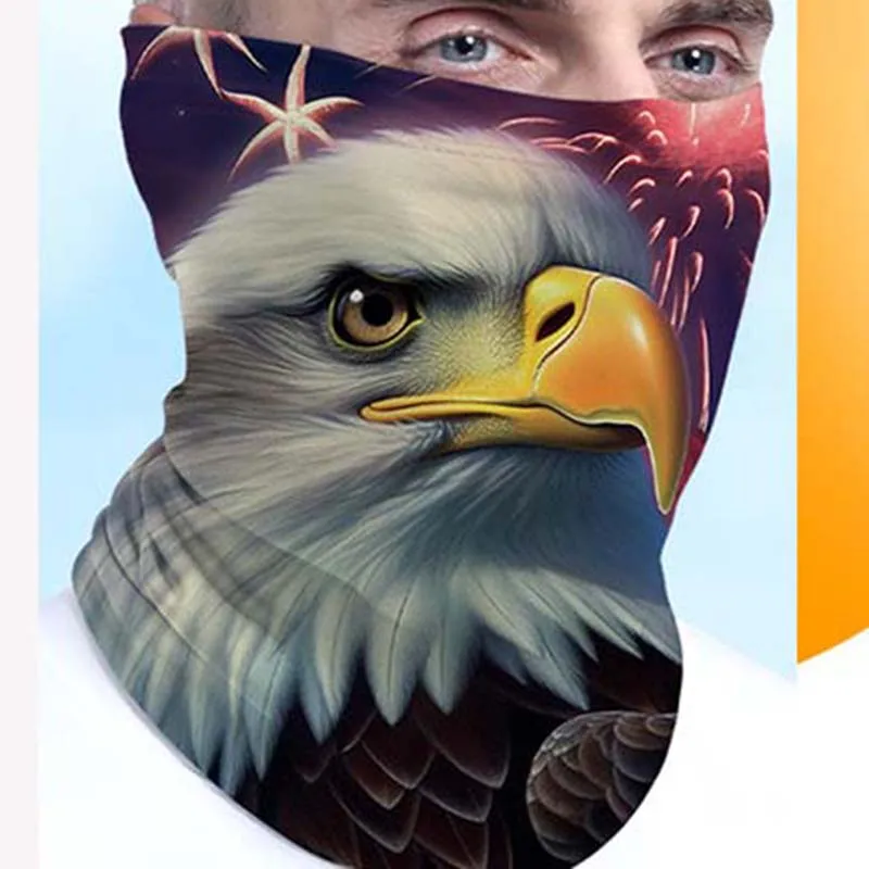 

Summer Outdoor Sports Riding Scarf Eagle Printed Battery Car Ice Silk Collar Mountaineering Face Multifunctional Sunscreen Mask