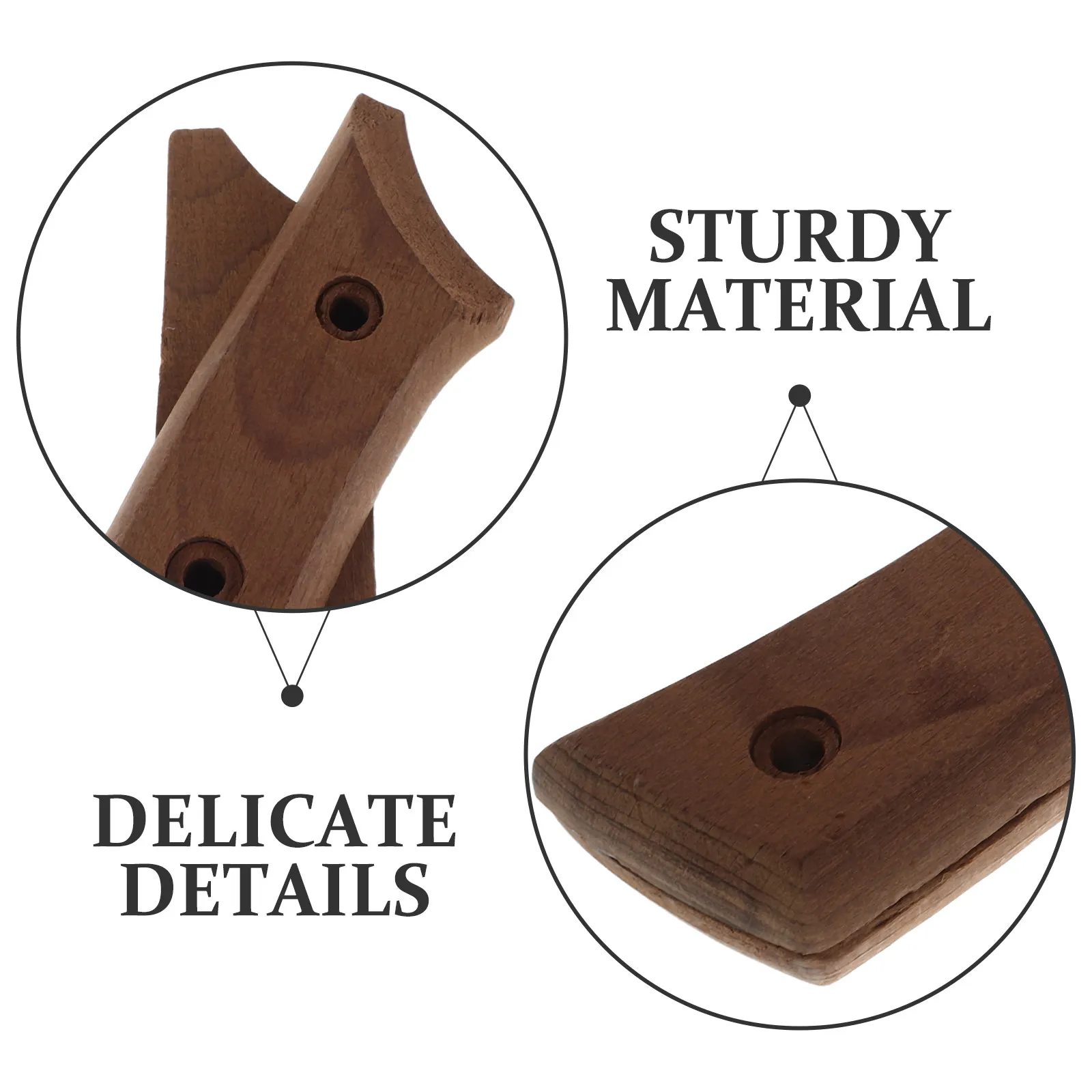 1Set Wood Knife Handle Replacement Smooth Universal Grip for Home Kitchen Chef Cooking Tool DIY Craft Component Set