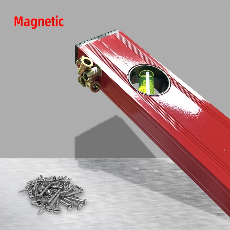 HONEST 40cm/60cm Nível de espírito Liga de alumínio Nível magnético 45 ° /90 ° /180 °   Régua de bolhas com tampas de extremidade com absorção de choque