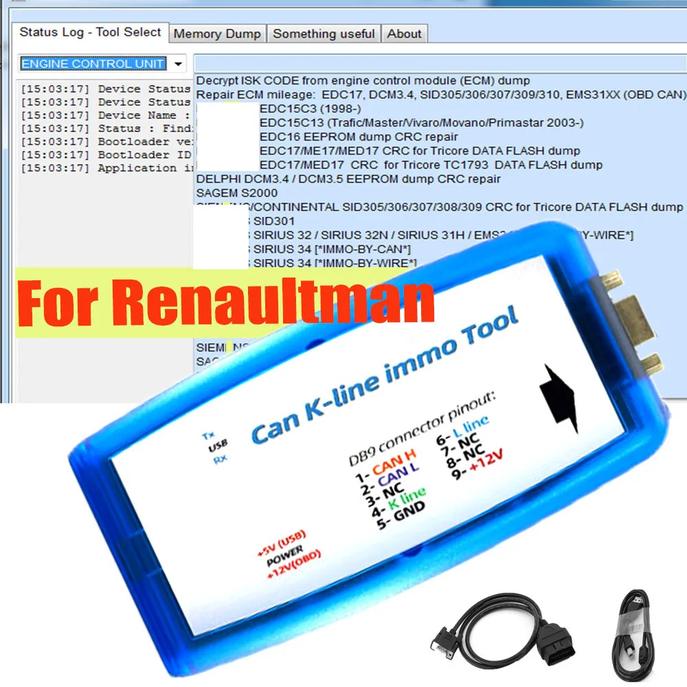 

For Renaultman Can K-line ECU Immo Tool Newest V4.10 4.09 Software OBD2 Auto Programmer Tools Support R and W EEPROM or Flash