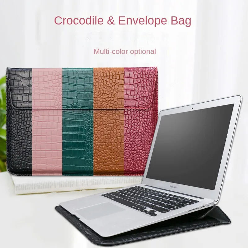 

Laptop Bag for Macbook Air Pro 13 Case M1 M2 Notebook Stand Cover 11 14 15 15.6 inch PU Leather Sleeve Pouch Computer Tablet Bag