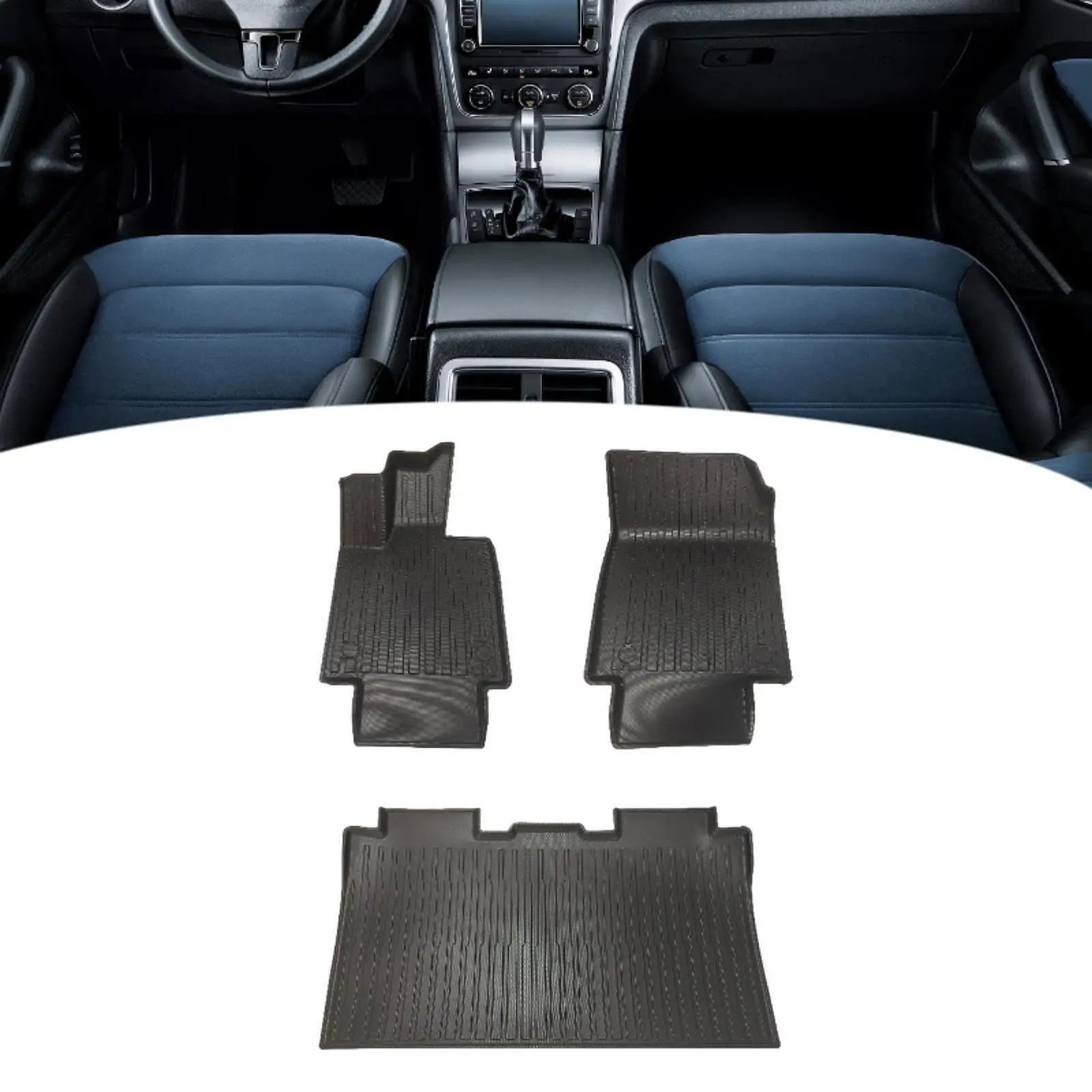 

3Pcs Floor Mats TPE Floor Mat Automotive Interior Replaces Auto Repair Parts