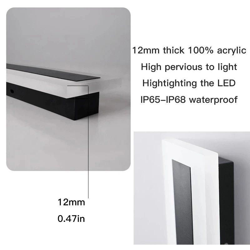 Applique Murale LED Imperméable Conforme à la Norme IP65, Éclairage d\'Extérieur, Idéal pour un Jardin ou un délégations, 110/220V