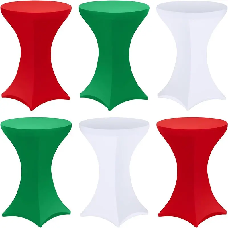 2 шт., 32x43 дюйма, рождественский чехол из спандекса для коктейльного стола, эластичная скатерть для Рождества, свадьбы, вечеринки, дня рождения, банкета, круглые столы