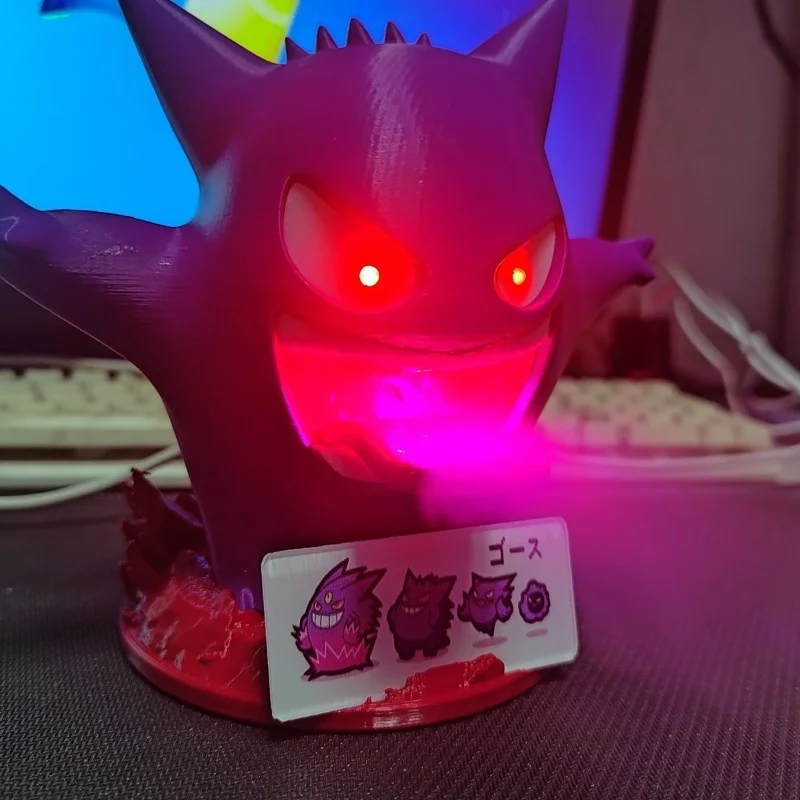 Miniso Pokemon Humidifier Gengar Anime Figure Lighting Cute Aromatic Odorless Anime Figure Customized Water Gathering Humidifier