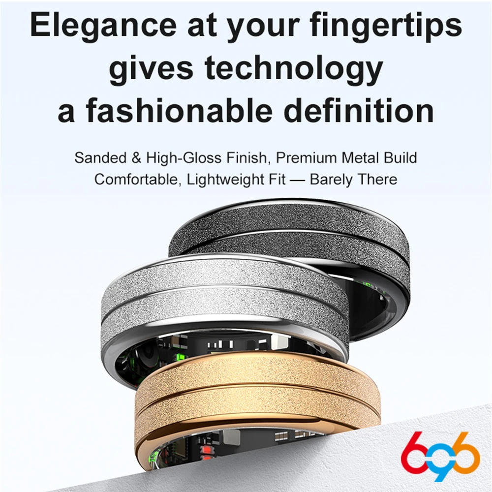 Smart Ring Sleep Monitoring Physiological Cycle Remote Photo Capture AI Health Analysis Magnetic Charging  Body Temperature IP68