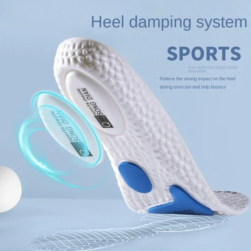 Sports Insoles High Elasticity Shock-Absorbing Sweat-Absorbing Anti-Odor Comfortable Running Insole Support Orthopedic Inserts