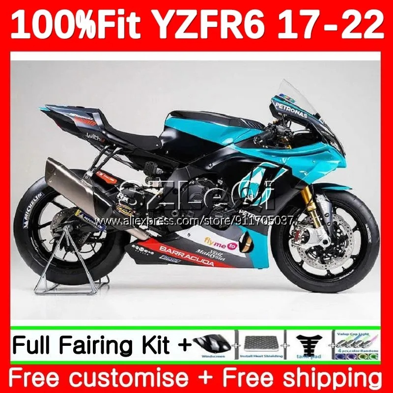 Cyan Black Injection Body For YAMAHA YZF R6 R 6 YZFR6 17 18 19 20 21 22 126No.0 YZF-R6 2017 2018 2019 2020 2021 2022 Fairing