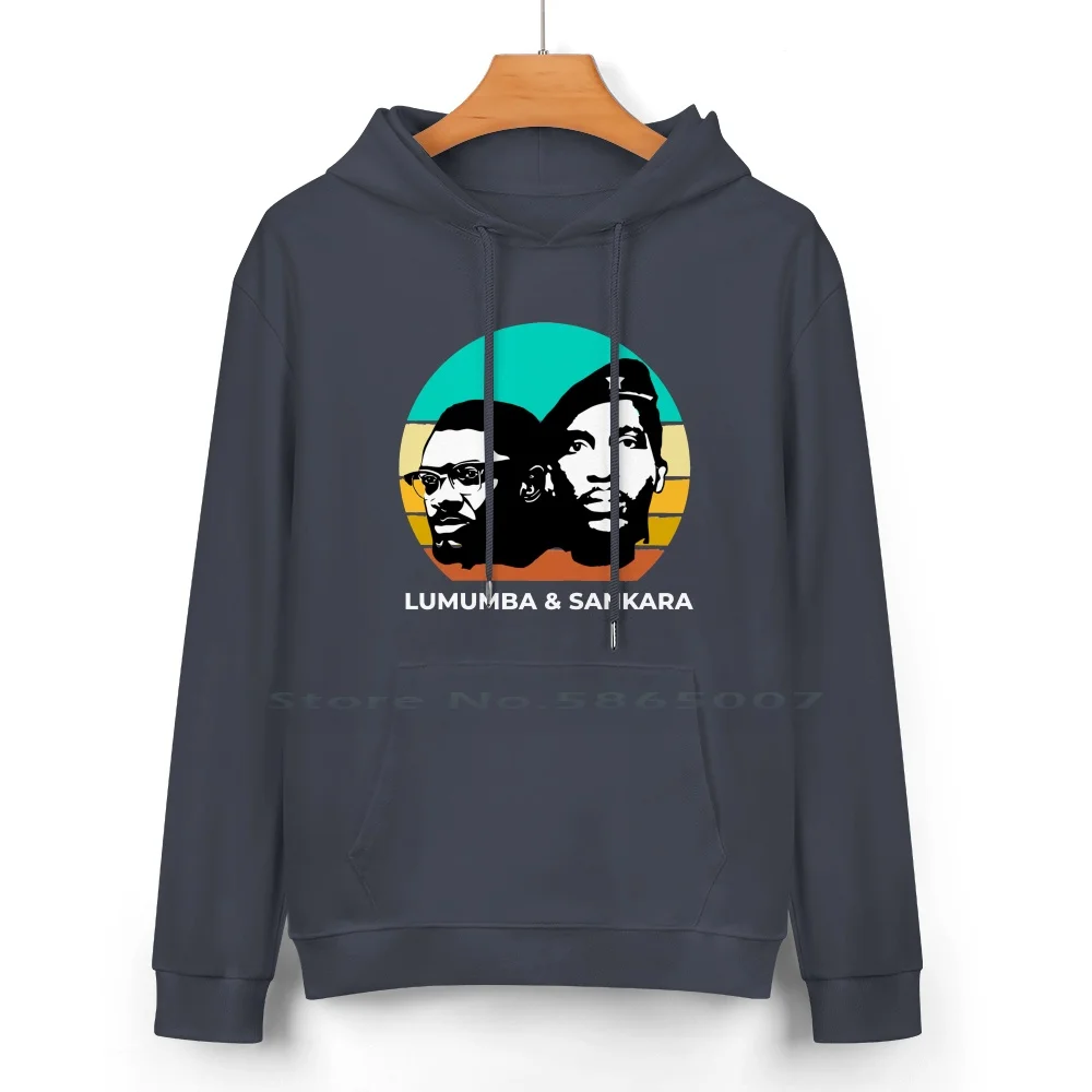 Sankara And Lumumba Retro Sunser Pure Cotton Hoodie Sweater 24 Colors Thomas Sankara Patrice Lumumba Retro Sunset Black History