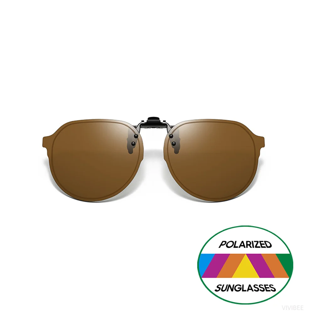 VIVIBEE Große polarisierte hochklappbare Sonnenbrille zum Aufstecken, Pilot UV400, blendfrei, Nachtsicht, Fahrbrille, Angelzubehör – Detail 13