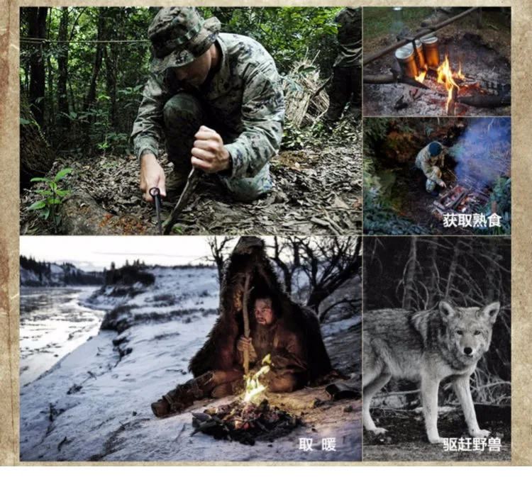 20*120 مللي متر كبيرة الحجم مقاوم للماء الصوان المغنيسيوم عصا أدوات إنقاذ في الهواء الطلق البرية التنزه بقاء الصوان عصا