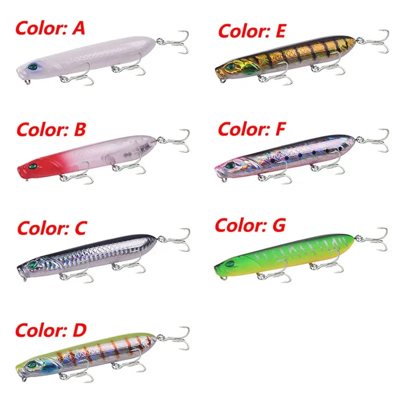 1 Pc Floating Pencil Fishing Lures 10cm 17.5g Topwater Popper Wobblers Tackle with Hooks Artificial Bait for Sea Bass Pike