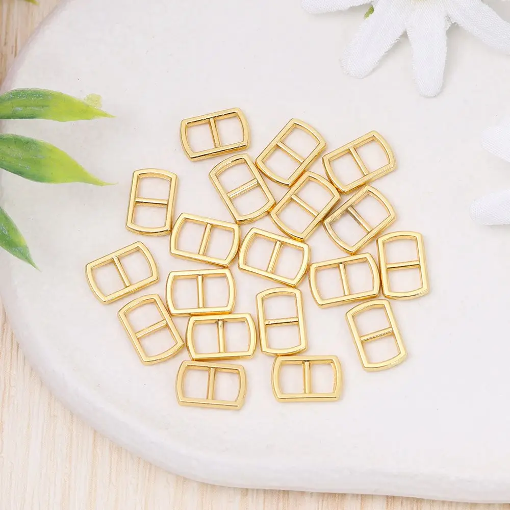 20PCS Newest 4.5mm Mini Buttons Ultra-small Metal Tri-glide Belt Buckle Doll Bags Buckles Clothes Shoes Sewing Accessories