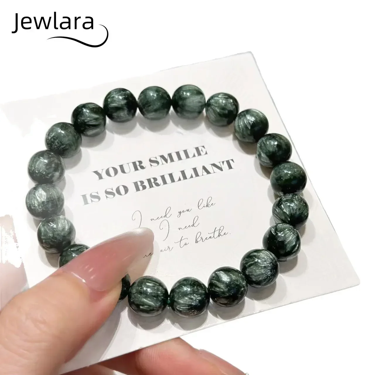 JEWLARA Jewelry Bracelets Jewelry Natural Green Dragon Crystal Round Ball Bracelet Green Purple Dragon Crystal Loose Ball