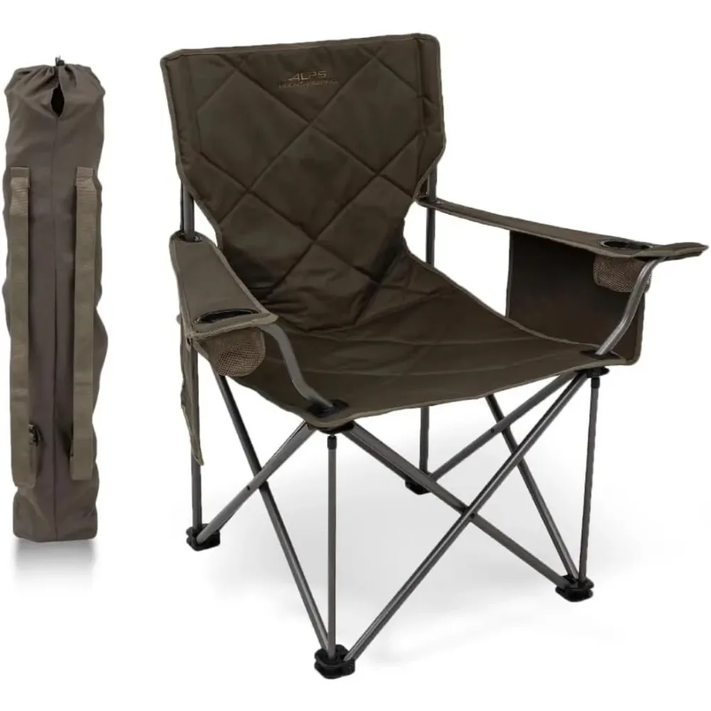 

King Kong Camping Chairs for Adults with Mesh Cup Holders and Pockets, Built Durable and Reliable with Compact Foldable Steel