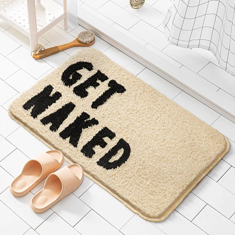 Nordic Shaggy Bathroom Mat Water Absorption Floor Carpet Non-slip Foot Pad Toilet Washbasin Carpet Soft Plush Floor Mat