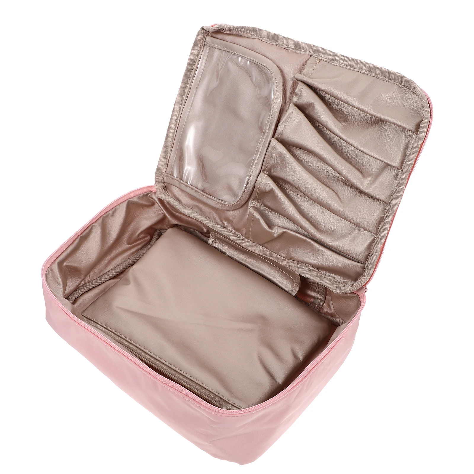 

Waterproof Nylon Travel Toiletry Organizer for Makeup Accessories Storage Pink Wash Bag Durable Travel Bag