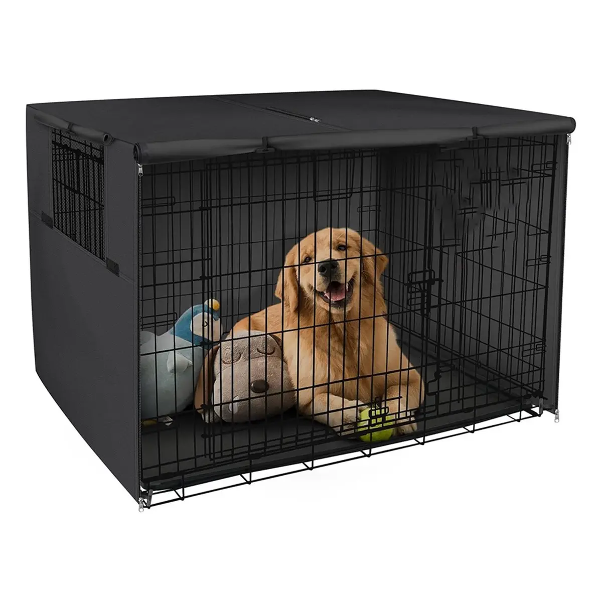 A78I Dog Crate Cover Heavy Duty Polyester Pet Kennel Sunshade Universal Fit for 42 Inches Wire Cage