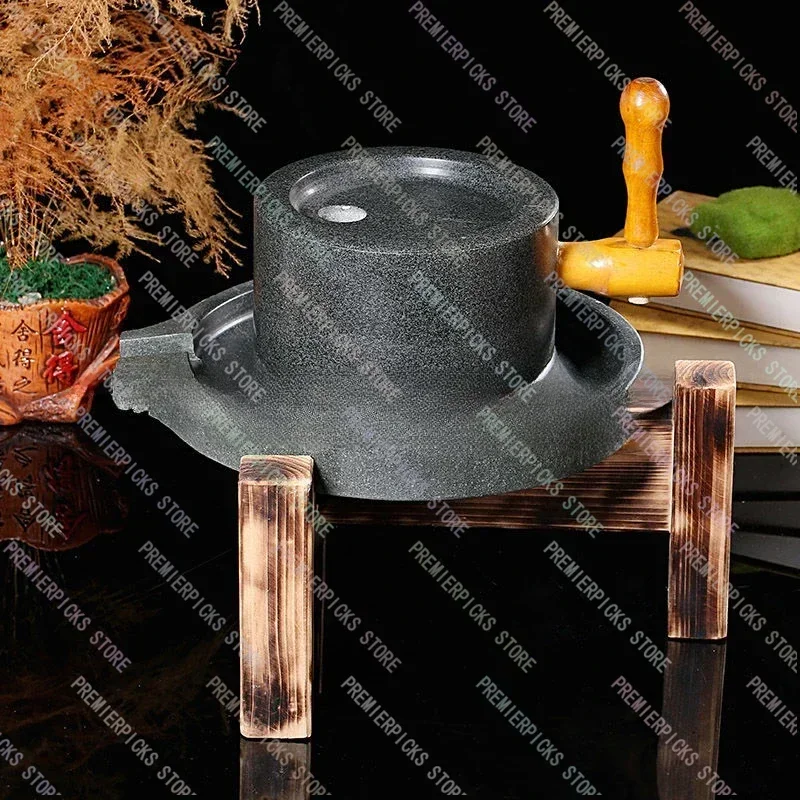 الجرانيت دليل طحن الحجر مطحنة طاحونة إطار دقيق المنزل مطحنة فول الصويا مقهى آلة حجر الراحة #4