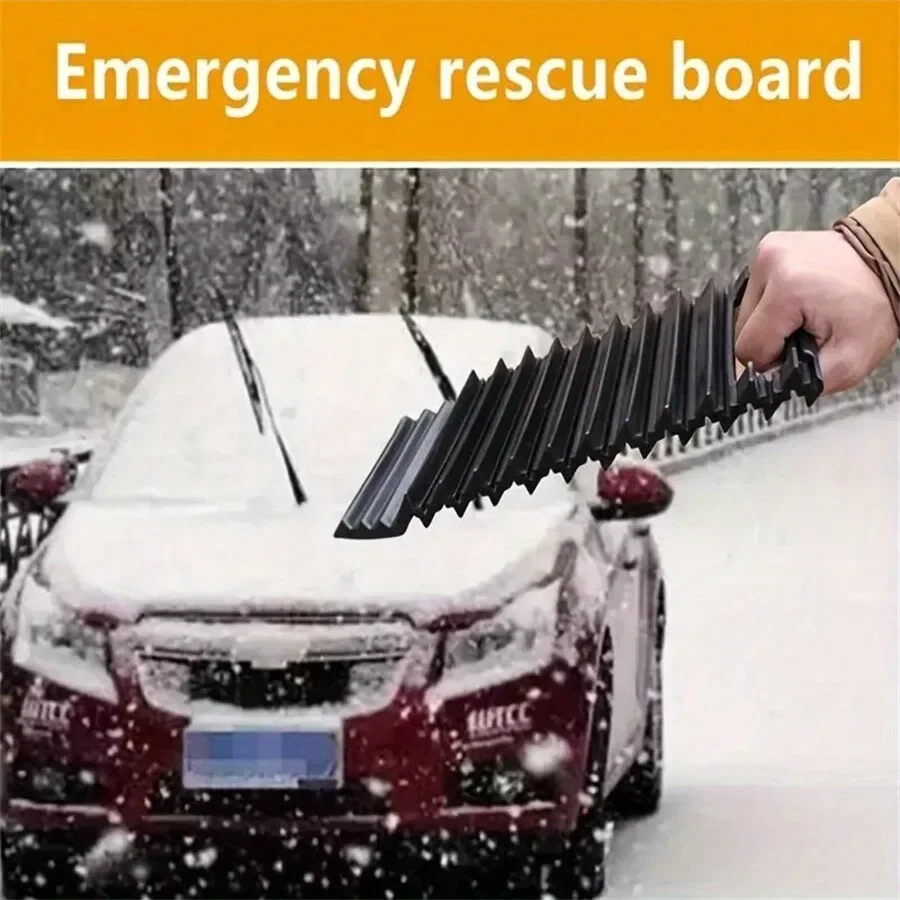 حصيرة جر الإطارات المحمولة تصميم عالمي مضاد للانزلاق عجلة وسادة سلم لثلج الثلج لوحة قبضة غير قابلة للانزلاق للمركبات #5