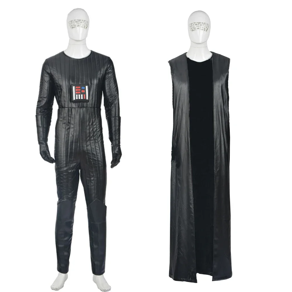 Darth Cos Black Vader Cosplay Outfits Anaking Costume Jedi Jumpsuit Vest Cloak Black Uniform Men Halloween Carnival Party Suit