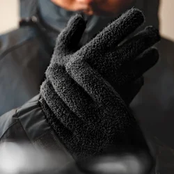 Maden Vintage Winter Touch Screen Gloves Gold Mink Velvet Warm Full Finger Gloves Men Women Outdoor Running Skiing Mittens