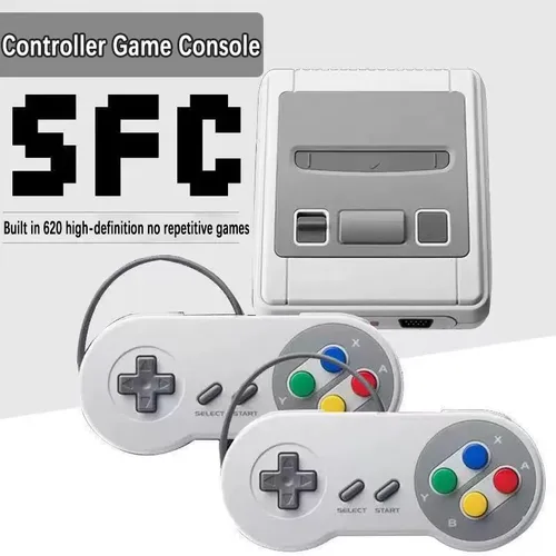 Mini consola de videojuegos Retro para reproductor de juegos SNES, salida AV, juego SFC620 integrado con mando con cable para niños