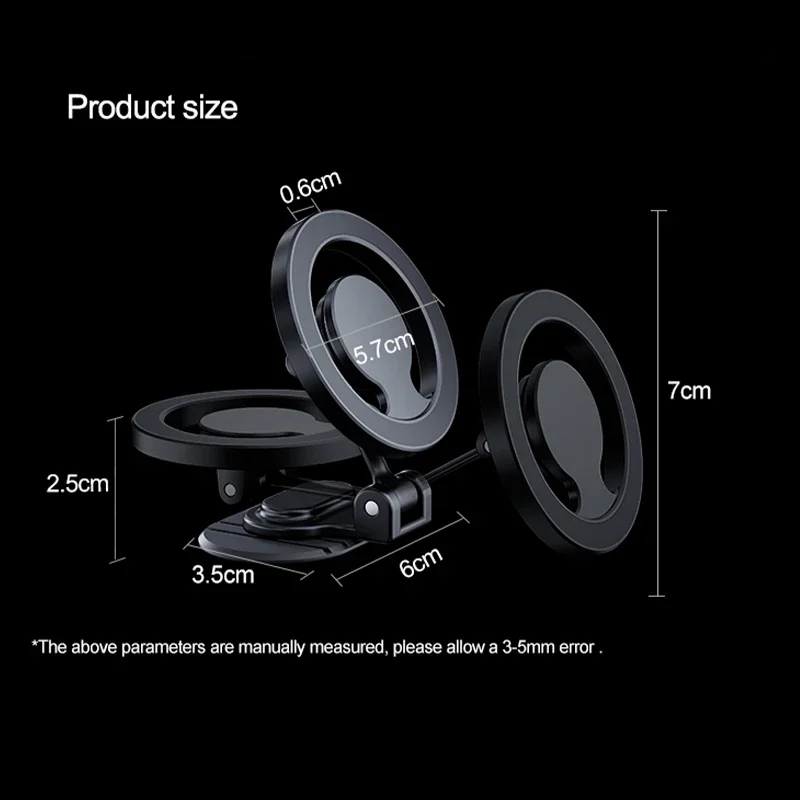 MagSafe Compatible Foldable Magnetic Car Mount - Universal Dashboard Phone Holder 6