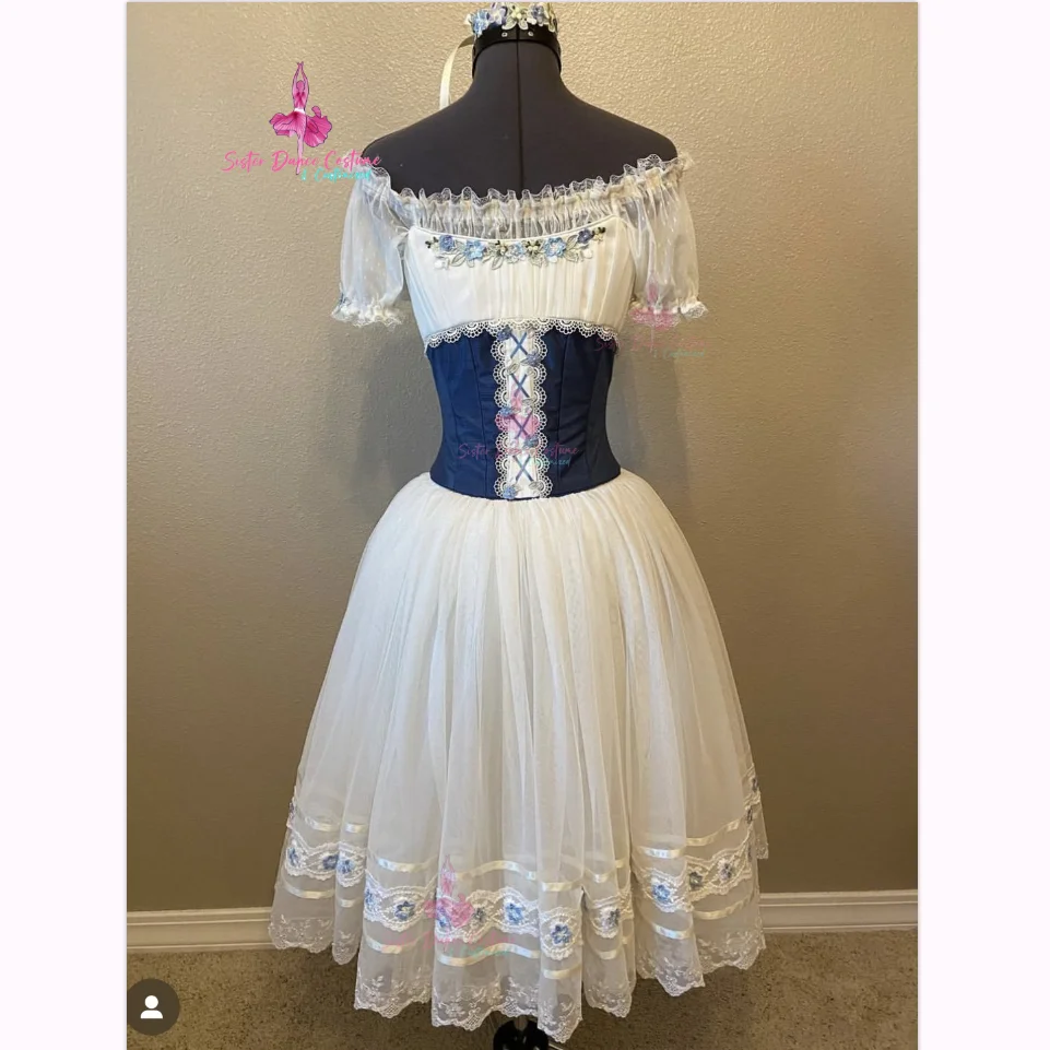 2024 New Giselle Clara Gabelia ballet performance long dress Shaggy skirt Adult children custom competition costume