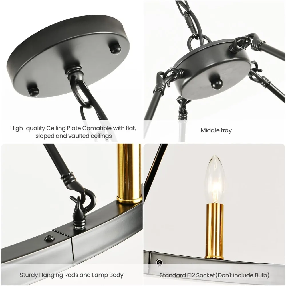 16-Light Wagon Wheel Chandelier Farmhouse, 43" Extra Large Chandeliers for High Ceilings, Round Chandeliers for Dinning Room