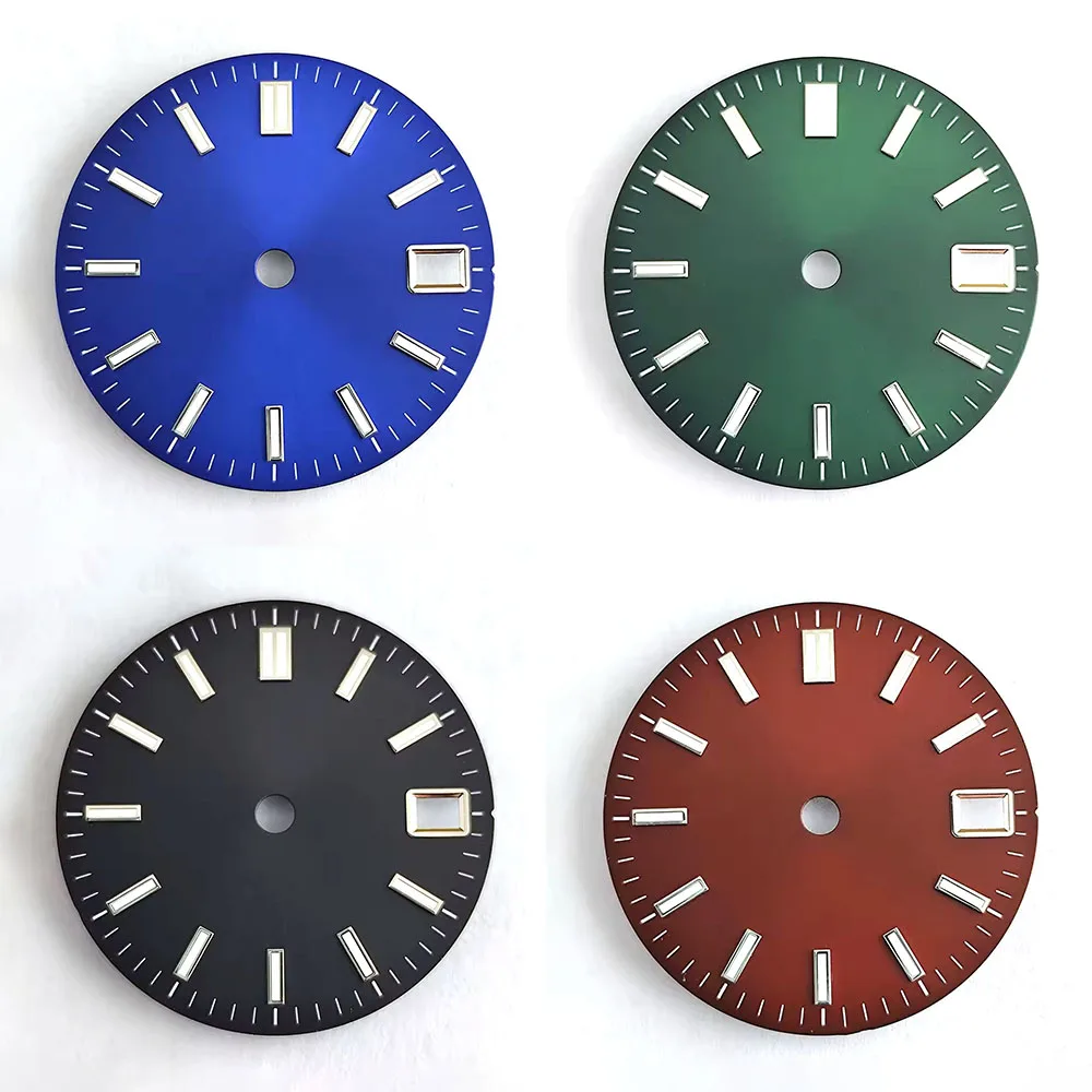 

28.5mm Green Blue Black Silvery dial green luminous dial modified watch accessories NH35 Hands suitable for NH35A movement