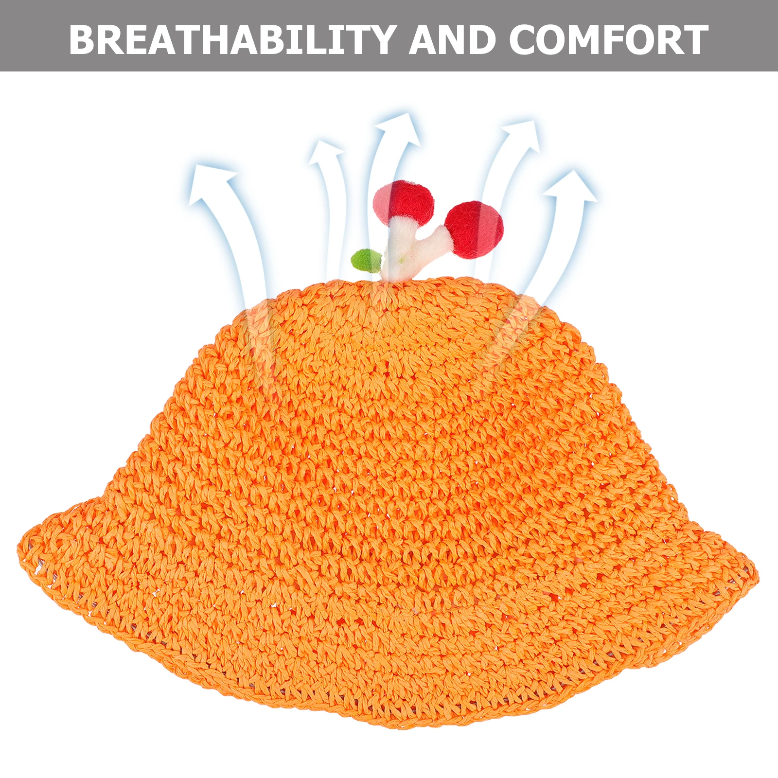 

Mushroom Straw Kids Sun Hat Summer Protection Toddler Beach Hat Lightweight Comfortable UV Protection Children Hats