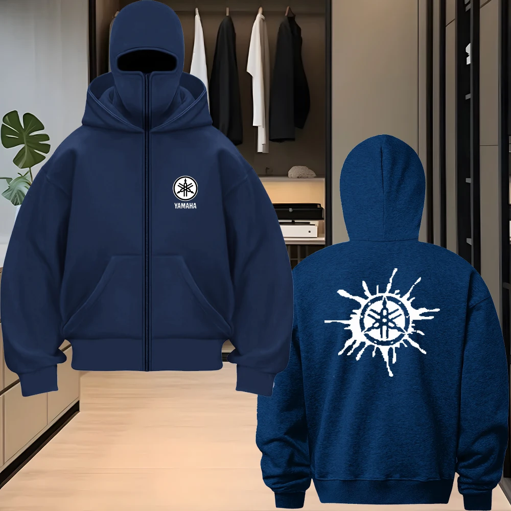 New Yamaha Ninja Mask Zipper Hoodie Men's Printed Long Sleeve Zipper Sweatshirt Women's Hoodie Jacket