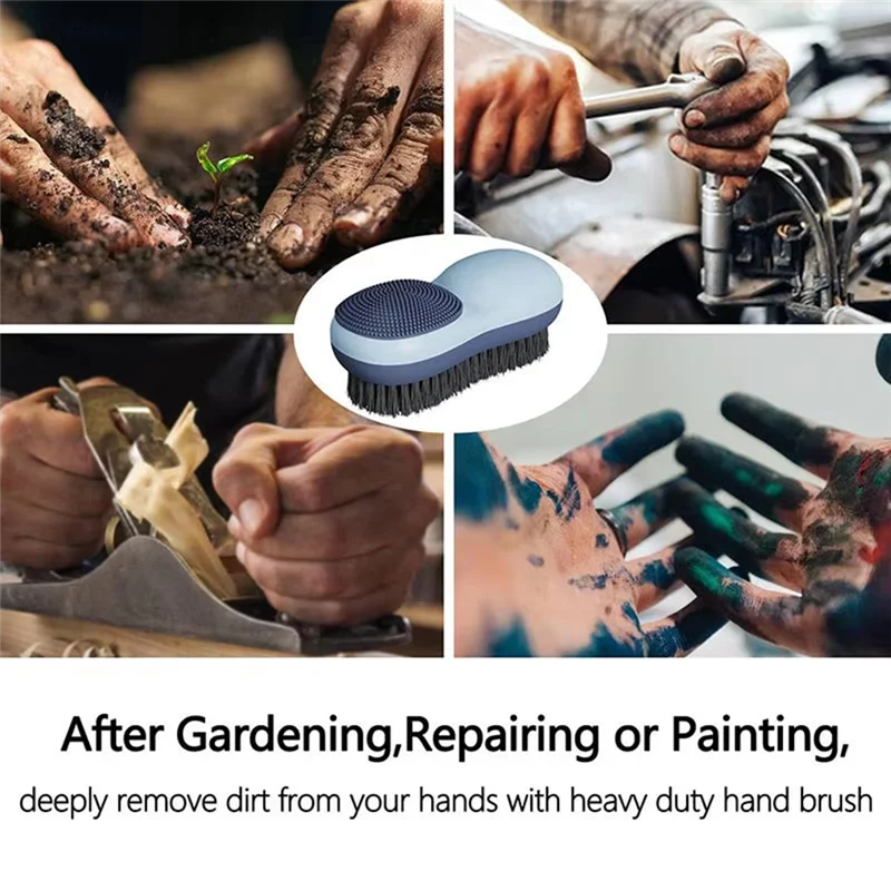 

Сверхмощная щетка для ногтей Двусторонняя щетка для скраба для ногтей с жесткой щетиной для эффективной очистки Механический скруббер-B51B